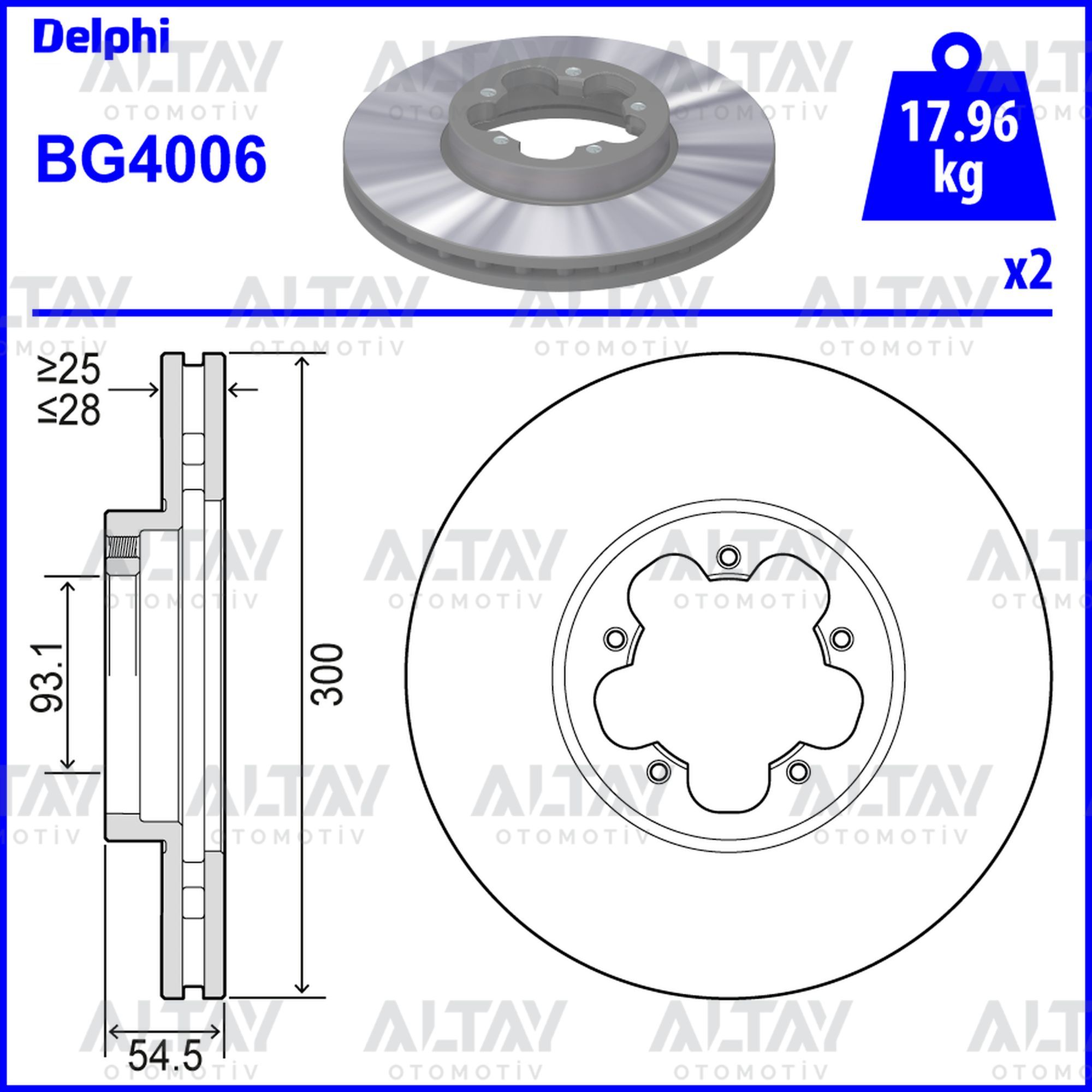 Ford Transit Ön Fren Diski OEM 6C111125AA Ford Transit Ön Fren Diski OEM 6C111125AA